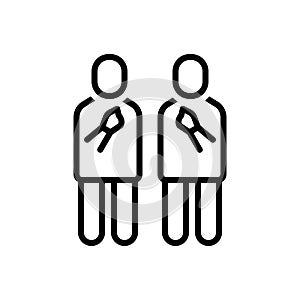 Black line icon for Ourselves, we and ourself