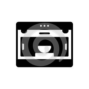 Black solid icon for Oven, microwave and electrical