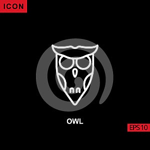 Icon owl design concept for education  school emblem vector on black background