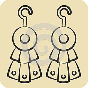 Icon Pabrik Earnings. related to Indigenous People symbol. hand drawn style. simple design editable. simple illustration photo