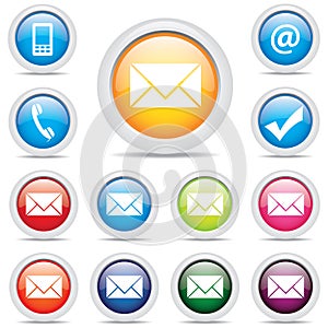 Icon pack mail set symbol vector