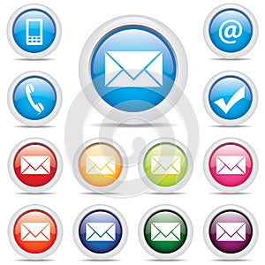 Icon pack mail set symbol vector