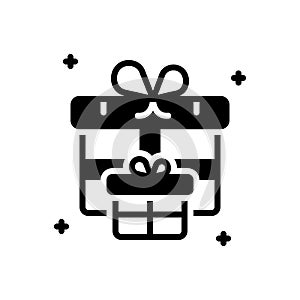 Black solid icon for Pack, parcel and gift