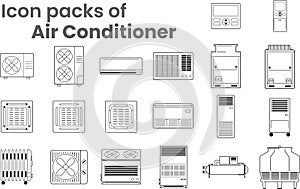 Icon packs of outline vector of HVAC Aircon photo