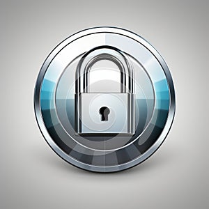 an icon of a padlock on a gray background