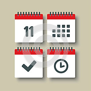 Icon page calendar - 11 day, agenda, timer, done