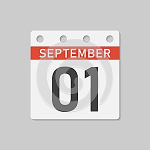 Icon page calendar day - 1 September