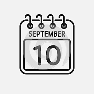 Icon page calendar day - 10 September