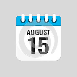 Icon page calendar day - 15 August