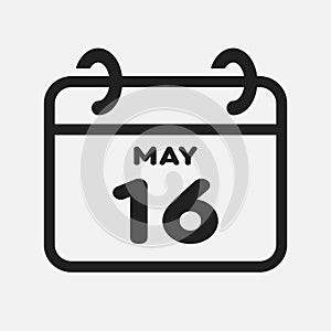 Icon page calendar day - 16 May