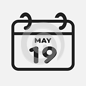 Icon page calendar day - 19 May