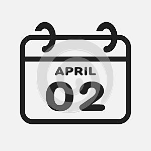 Icon page calendar day - 2 April