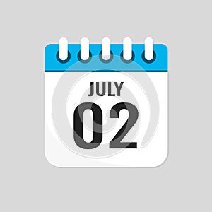 Icon page calendar day - 2 July