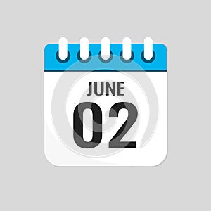 Icon page calendar day - 2 June