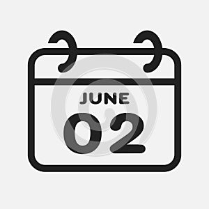 Icon page calendar day - 2 June
