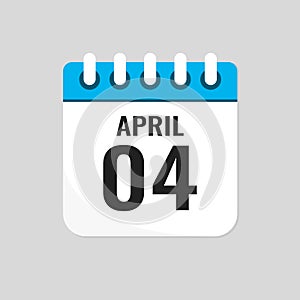 Icon page calendar day - 4 April