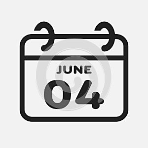 Icon page calendar day - 4 June