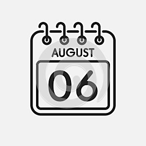 Icon page calendar day - 6 August