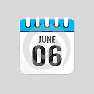 Icon page calendar day - 6 June