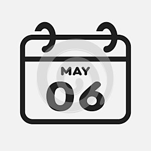 Icon page calendar day - 6 May