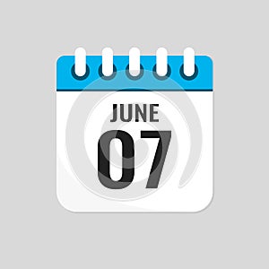 Icon page calendar day - 7 June