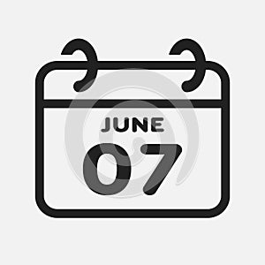 Icon page calendar day - 7 June