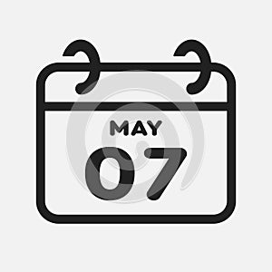 Icon page calendar day - 7 May