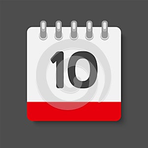 Icon page calendar day - number 10