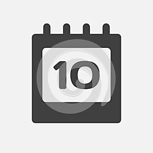 Icon page calendar day - number 10