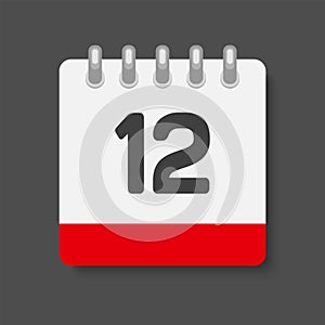 Icon page calendar day - number 12