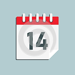 Icon page calendar day - number 14