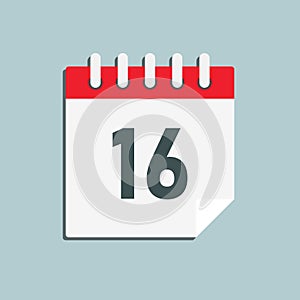 Icon page calendar day - number 16