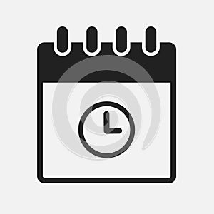 Icon page calendar - timer, time, clock, reminder