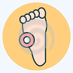 Icon Pain Foot. related to Body Ache symbol. color mate style. simple design editable. simple illustration