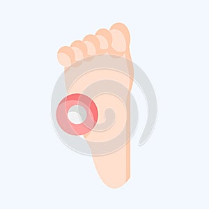Icon Pain Foot. related to Body Ache symbol. flat style. simple design editable. simple illustration