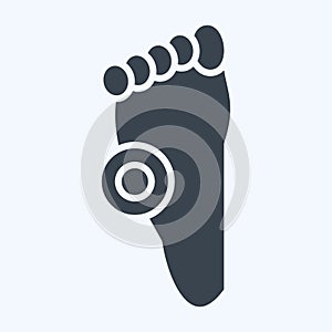 Icon Pain Foot. related to Body Ache symbol. glyph style. simple design editable. simple illustration