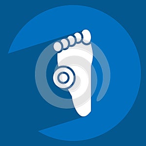 Icon Pain Foot. related to Body Ache symbol. long shadow style. simple design editable. simple illustration