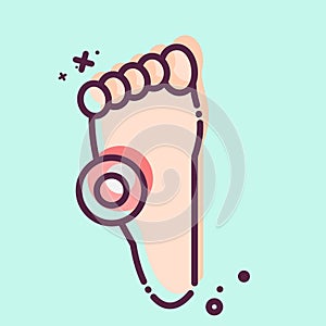 Icon Pain Foot. related to Body Ache symbol. MBE style. simple design editable. simple illustration