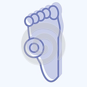 Icon Pain Foot. related to Body Ache symbol. two tone style. simple design editable. simple illustration