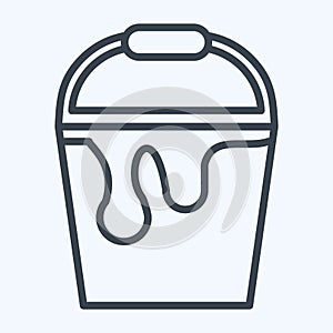 Icon Paint Bucket. suitable for Paint Art Tools symbol. line style. simple design editable. design template vector. simple