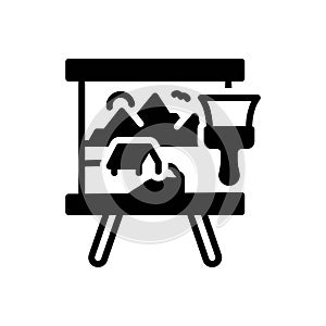Black solid icon for Painted, brush and art