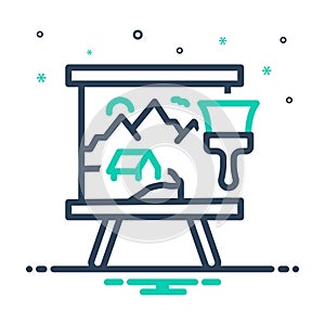 Mix icon for Painted, brush and art