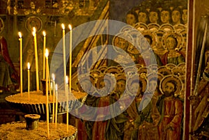 Icon paintings in monastery interior