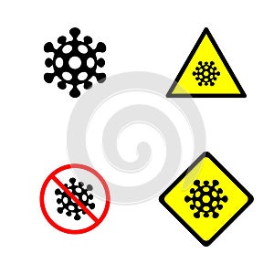 Icon pandemic new coronavirus outbreak covid-19 2019-nCoV sign crown europe warning and quarantine cover protection icon