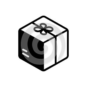 Black solid icon for Parcel, package and box