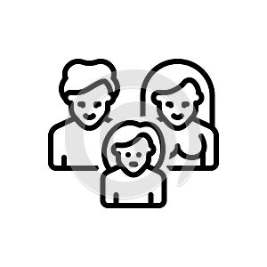 Black line icon for Parenting, brood and progeny photo