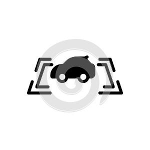 Black solid icon for Parking Sensor, safeness and vehicle photo