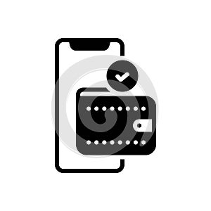Black solid icon for Payment, e wallet and banking