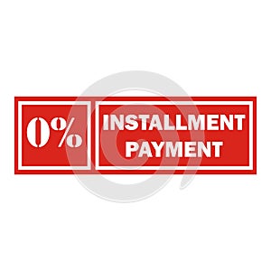 Icon payment installment red rectangular frame