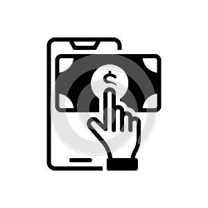 Black solid icon for Payment, transaction and consumer